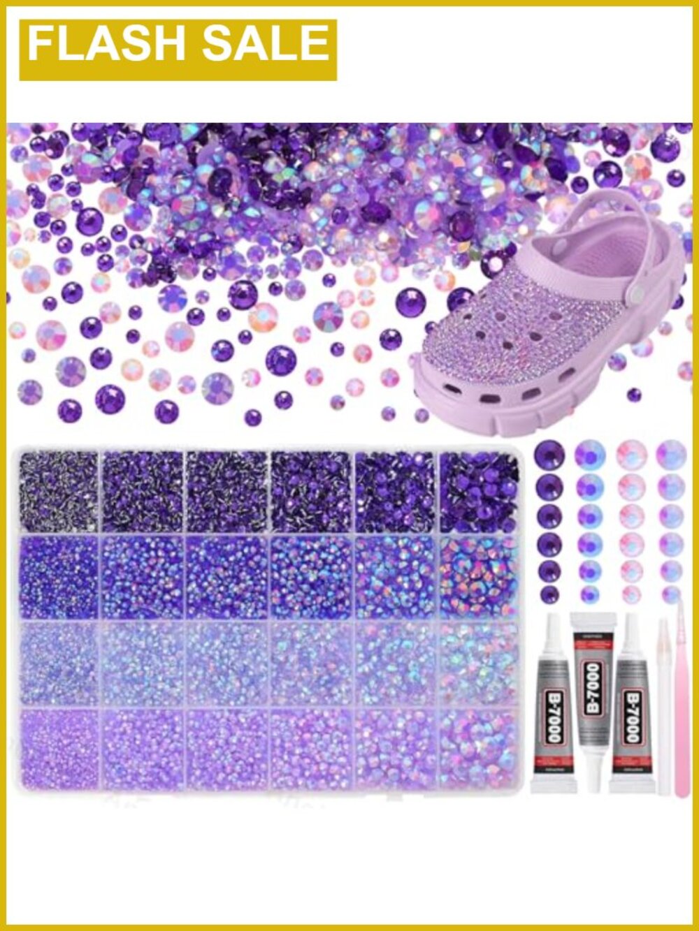 Purple Resin Rhinestones Flatback Gems 26000 Pcs Craft Kit